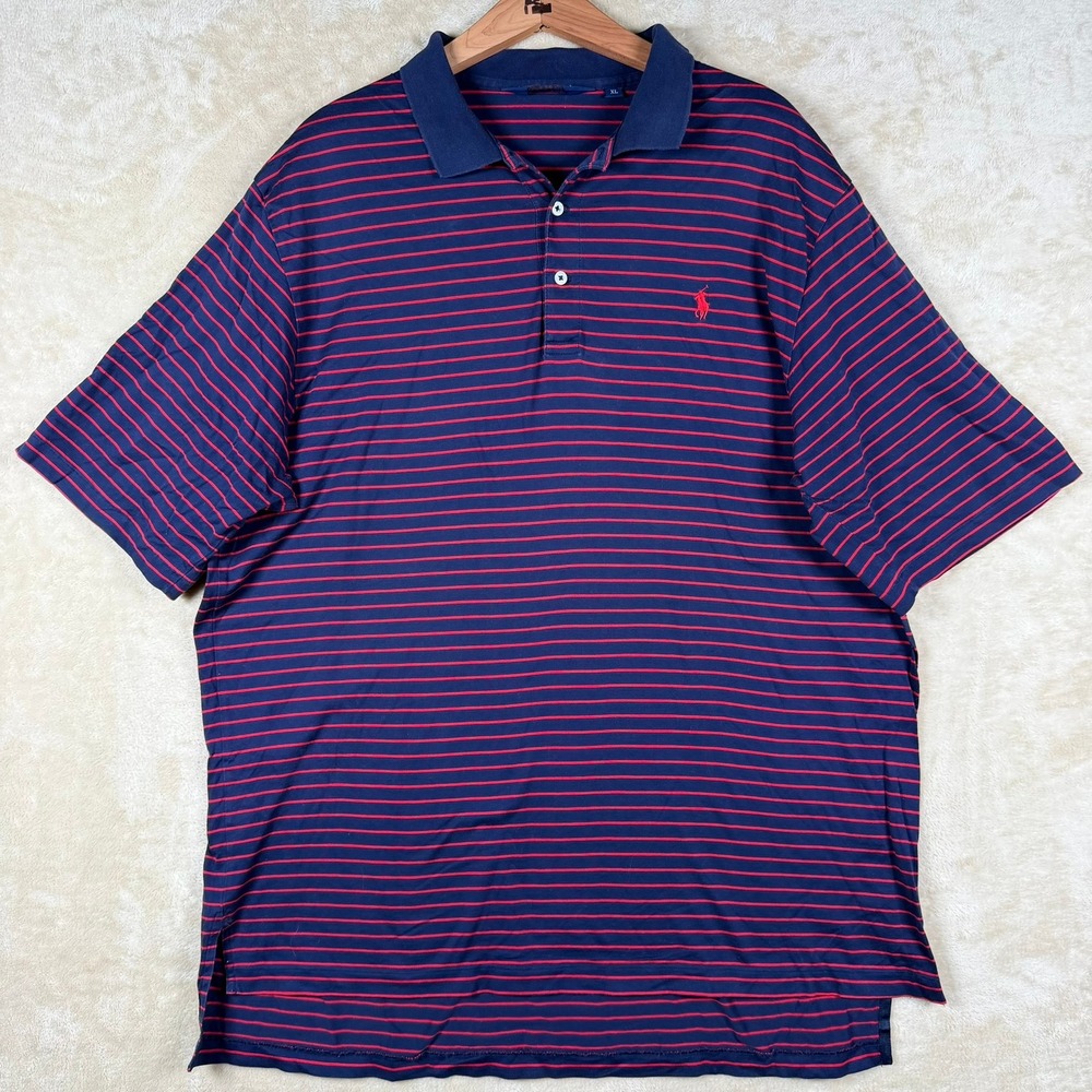 Polo Golf Ralph Lauren Mens Navy Red Pima Cotton Polo XL Dayton Country Club